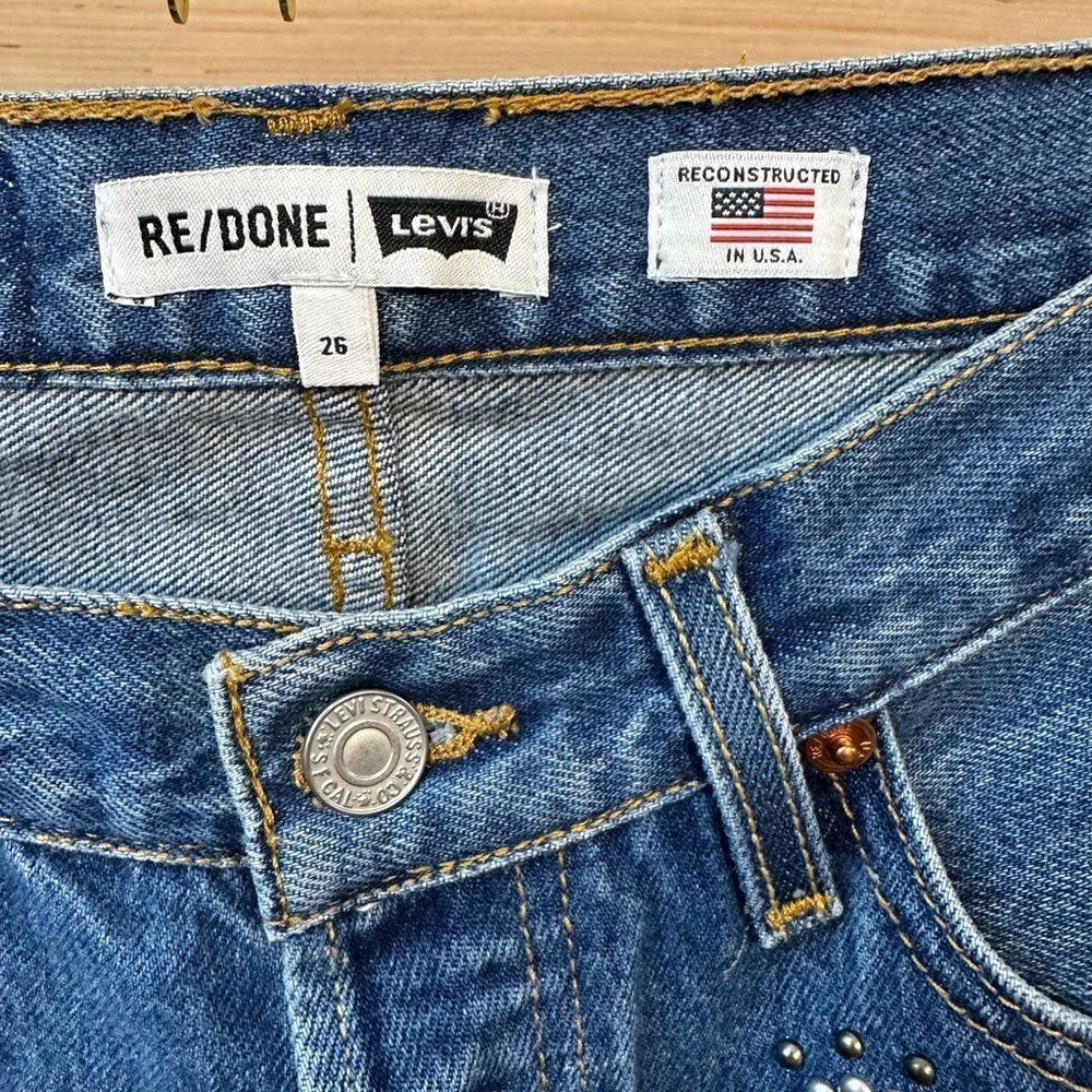 NWT REDONE LEVI'S RARE 70S STRAIGHT IN INDIGO STUD MSRP $625.00 - Picture 15 of 16
